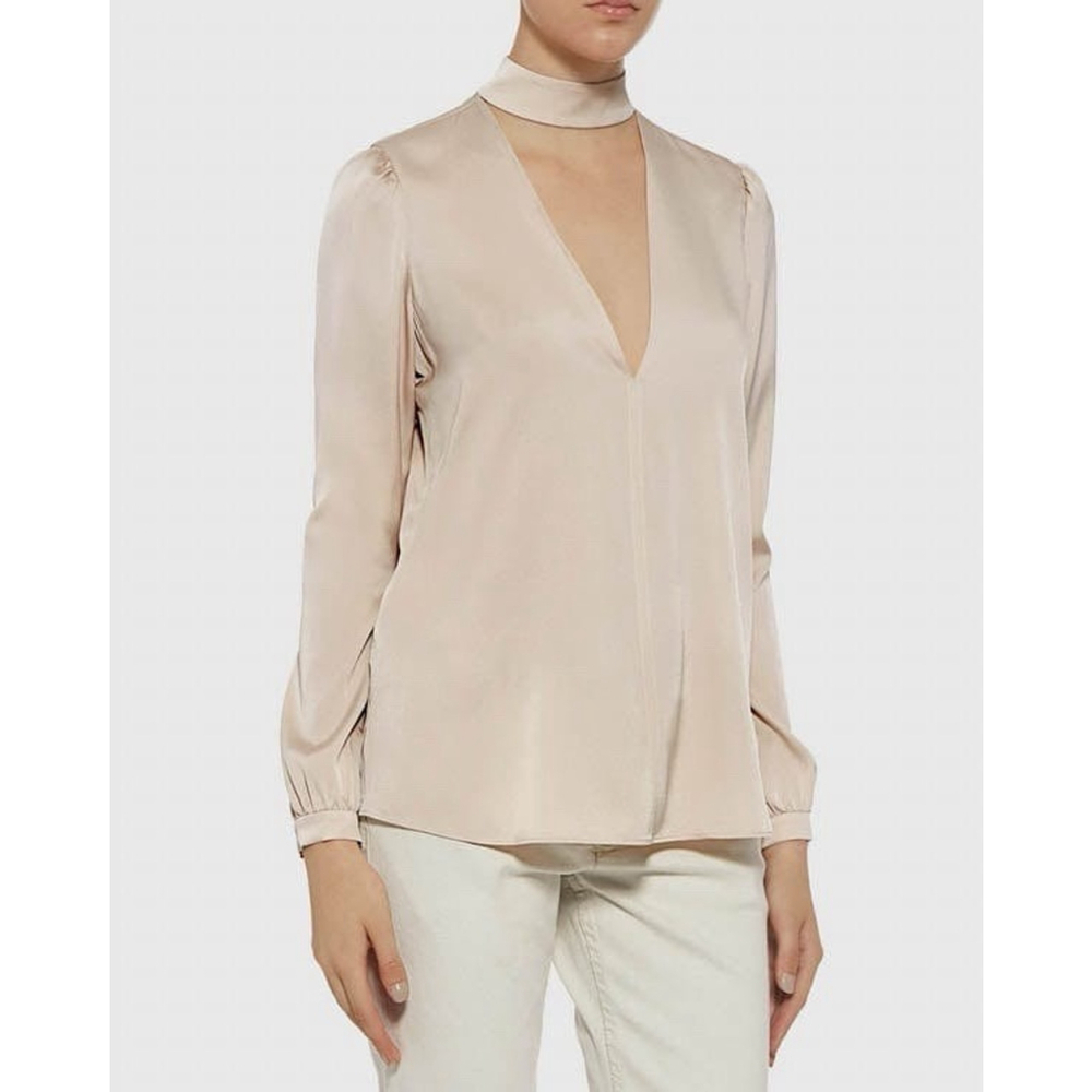 ALC Liza Blouse Women’s Size 10 Blush Choker Silk‎ Top
